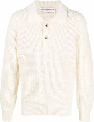Orlebar Brown Mens Hindscarth Polo Sweater In Matchstick