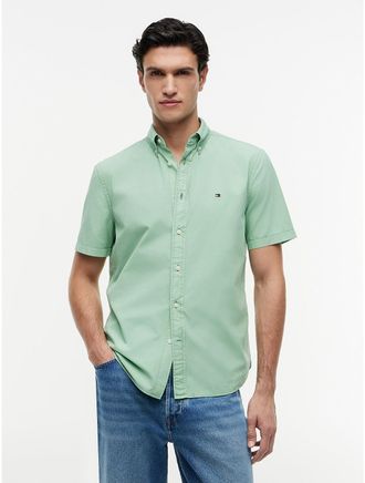 Tommy Hilfiger Mens Regular Fit Garment-Dyed Shirt - Green - XXL