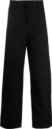 Off-white Mens Off-White FW22 Solid Color Stripe Printing Straight Casual Pants/Trousers Loose Fit Black OMCA207C99FAB0011001