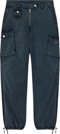 Ganni Washed Stretched Katoenen Broek - Dames - Straight fit broeken - Blauw - M - Katoen - Broeken