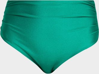 SIMKHAI Teya Ruched High Waisted Bikini Bottoms
