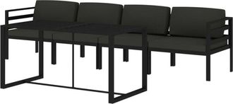 vidaXL Set Muebles De Jard&iacute;n 5 Pzas Y Cojines Aluminio Gris Antracita Vidaxl