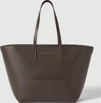Brunello Cucinelli BC Duo bag in calfskin with monili in Brown at Nordstrom