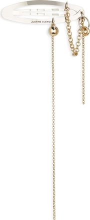 Justine Clenquet Rachel Chain Hair Clip in Palladium at Nordstrom