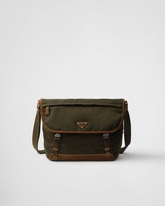 Prada Large Re-Nylon and suede shoulder bag