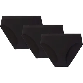 MeMoi 3-Pack Stretch Cotton Hipster Briefs in Black at Nordstrom, Size X-Small