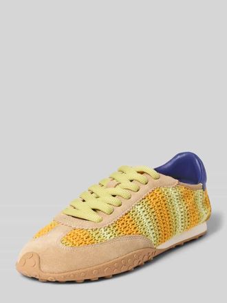 Hoff Sneaker aus Leder-Mix mit H&auml;kel-Detail Modell Bridge in GELB, Gr&ouml;&szlig;e 36