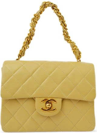 Chanel 2002 mini Square Flap handbag - women - Lambskin - One Size - Yellow