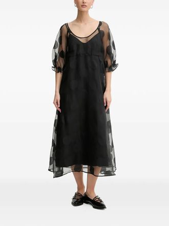 Stine Goya polka-dot midi dress - women - Rayon/Recycled Polyester - S - Black