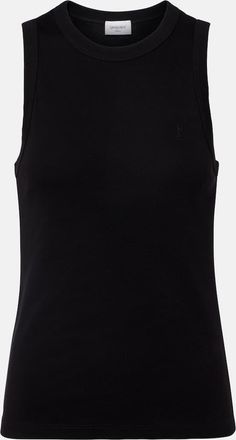 Saint Laurent Cassandre ribbed-knit cotton tank top