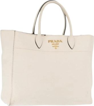 Prada Pre-owned Tote Bags, female, White, Size: ONE SIZE Pre-owned Vintage Tote Bag