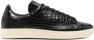 Tom Ford Sneakers effetto coccodrillo goffrato - Nero