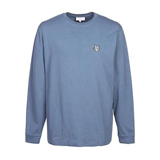Maison Kitsun&eacute; Maglia - male - Maison Kitsun&eacute; - Sweatshirts - Blue - S - Sweatshirts & Hoodies