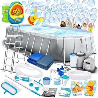 OEM Piscina De Jard&iacute;n Con Estructura 610 X 305 X 122 Cm 21 En 1 Intex 26798 + M&aacute;quina De Burbujas Gratis