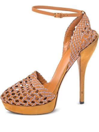 Gucci 145mm Kyligh sandals - women - Leather/Patent Leather/Leather - 37 - Orange