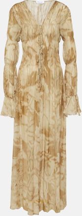 Blumarine Printed ruched maxi dress
