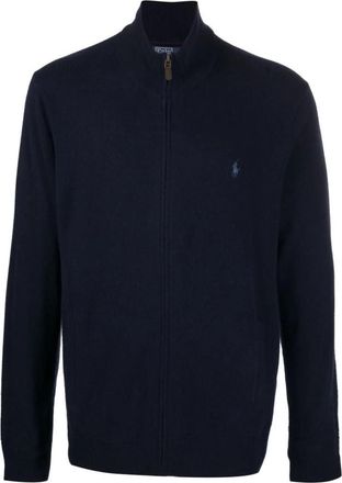 Polo Ralph Lauren Full Zip Sweater - Heren - Vesten - Blauw - 2XL - Wol - Truien & Vesten