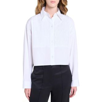 TWP Soon To Be Ex Bib Cotton Button-Up Shirt in White at Nordstrom Rack, Size Medium/large