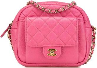 Chanel Pre-owned Caviar Leren Crossbody Tas - Dames - Vintage Schoudertas - Roze - ONE Size - Leer - Vintage
