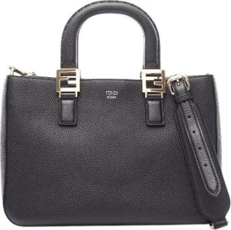 Fendi Pre-owned FF Tote Leren Handtas - Dames - Vintage Handtas - Zwart - ONE Size - Leer - Vintage