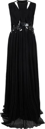 Alberta Ferretti Lange jurk met tailleriem - Dames - Avondkleed - Zwart - S - Kleedjes
