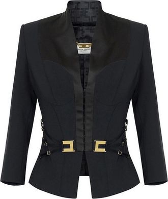 Elisabetta Franchi Double-Layer Stretch Crepe And Satin Jacket