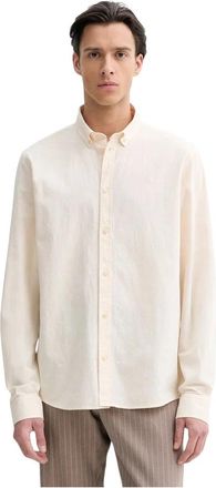 Les Deux Konrad Katoenen Linnen Shirt - Heren - Casual Overhemden - Beige - 2XL - Katoen - Overhemden