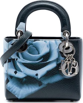 Dior Pre-owned Dior Mini Deerskin Floral Print Lady Dior Ladies 01-BO-0154