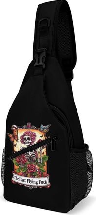 Generic Tarot Skeleton Skull Mens Crossbody Chest Sling Bag for Travel Hiking Lightweight Shoulder Bags with Small Side