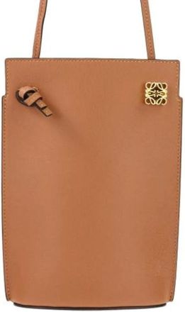 Loewe Pre-owned Cross Body Bags, female, Brown, Size: ONE SIZE Pre-owned Anagram Dice Leather Phone Shoulder Bag