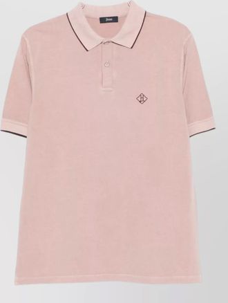 Herno cotton polo shirt logo detail collar
