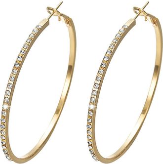 Generic Sterling Silver Hoop Earrings Gold Silver Large Huggies Earrings For Women Hypoallergenic Circle Endless Hoop Earrings Thick Large Silver Huggie Earri