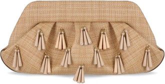 Themoir&egrave; CLUTCH EMERA PAPER FRINGES MACADAMIA THEMOIR&egrave;