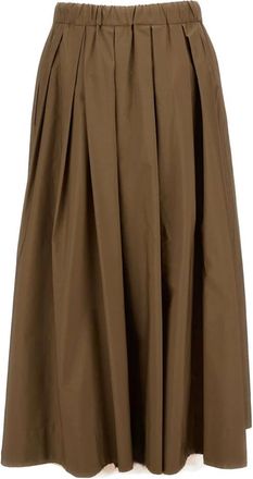 Max Mara Midi Skirts, female, Brown, Size: S Pineta Popeline Skirt