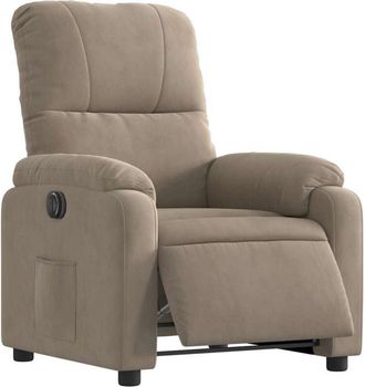 vidaXL Vidaxl - Sill&oacute;n Reclinable El&eacute;ctrico Tela De Microfibra Gris Taupe