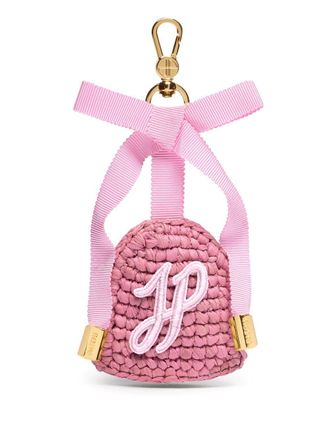 Patou raffia keychain - women - Ramie - One Size - Pink