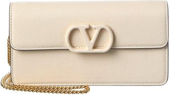 Valentino Vlogo Signature Mini Leather Wallet On Chain