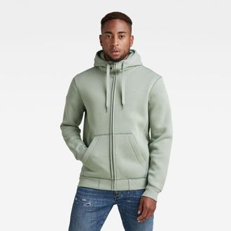 G-Star Kapuzensweatjacke G-STAR Premium Basic Hooded Zip Sweater, Herren, Gr. M, iceberg gr&uuml;n, angeraute Sweatware, Obermaterial: 55% Baumwolle, 45% Polyeste