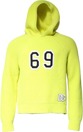 Dolce & Gabbana Mens Cashmere Logo Hoodie Yellow Hoodies