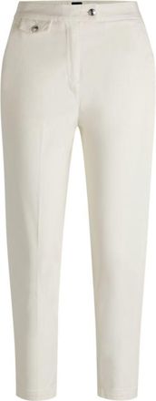 BOSS Casual trousers in stretch-cotton satin