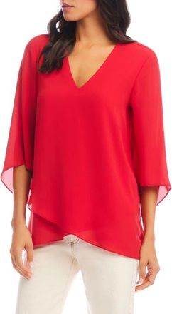 Karen Kane Asymmetrical Crepe Top in Red at Nordstrom, Size X-Small