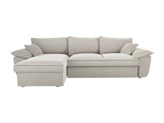 VENTE-UNIQUE.COM Sofá rinconera terciopelo 4 plazas gris claro 257x168cm