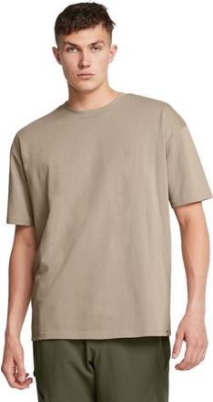 Under Armour Mens Oversized Heavyweight Short Sleeve - Timberwolf Taupe/White Size 3XL
