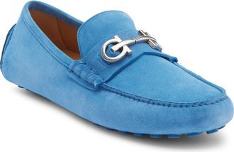 Ferragamo Double Gancio Bit Driving Loafer in Blue at Nordstrom Rack, Size 7.5