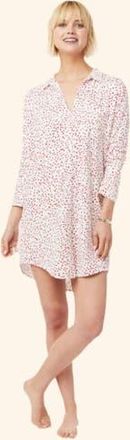 The Cats Pajamas Pima Knit Night Shirt in Confetti Dot Red at Nordstrom, Size X-Large