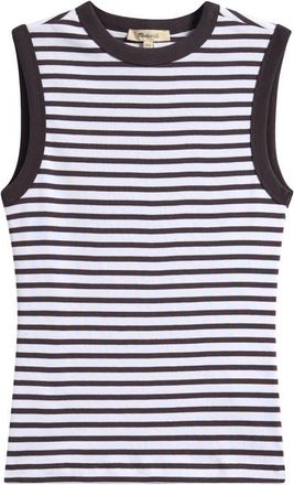 Madewell The 90s Compact Cotton Shell Tank in New York Stripe at Nordstrom, Size Xx-Small