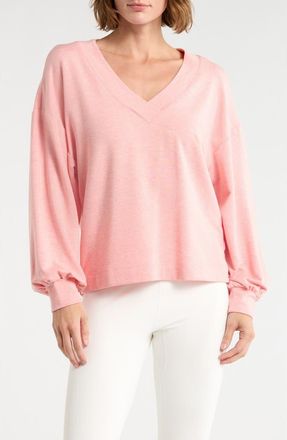 Travis Mathew Cloud French Terry Pullover Sweatshirt in Heather Shell Pink at Nordstrom Rack, Size X-Small