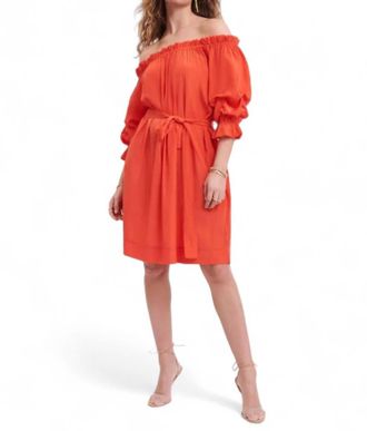 Mersea Tulum Ruffle Dress In Orange