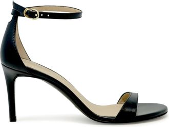 Stuart Weitzman Sk306 Black Leather Nudist Ii 75 Sandals