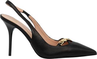Love Moschino Leren slingback pumps - Dames - Schoenen - Zwart - Maat: 40 EU Leer